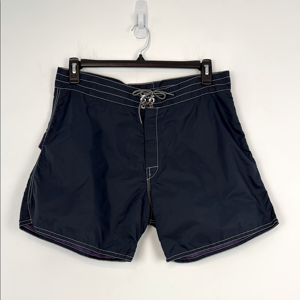 Men's Vintage Navy Blue Birdwell Beach Britches Swim Trunk. Waist Size 34.